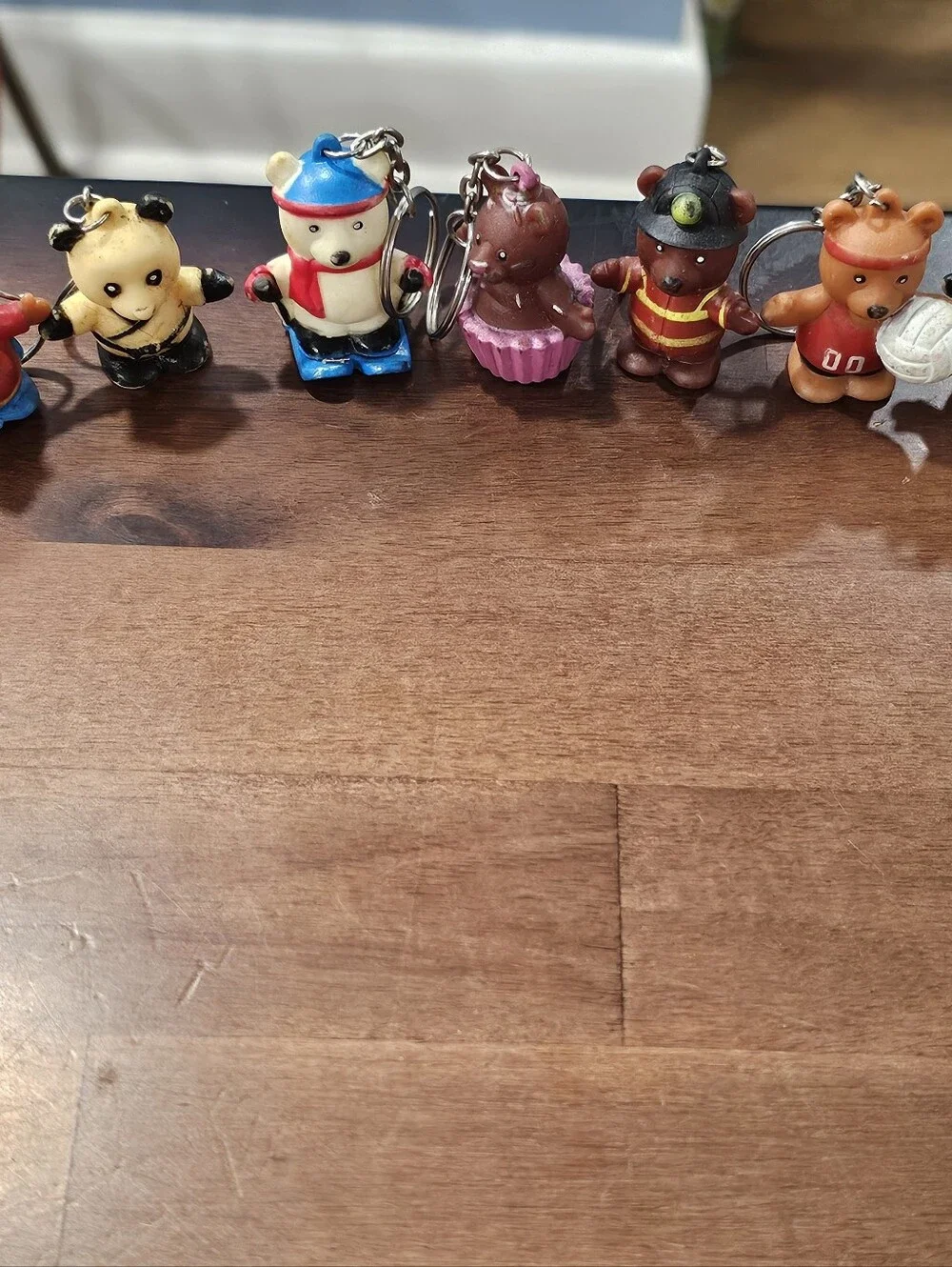 19 Vintage Mini Rubber Bear Animal Keychains Novelty Figures Nanbei GAP Stamp
